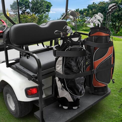 ملحق حامل حقيبة عربة الجولف لمعظم 2+2 المقعد الخلفي لعربة الجولف مع أنبوب مربع 1 بوصة، ملحق حقيبة عربة الجولف بدون حفر قابل للتعديل لعربات الجولف EZGO Club Car Yamaha، معدنية/مستقرة in Kuwait