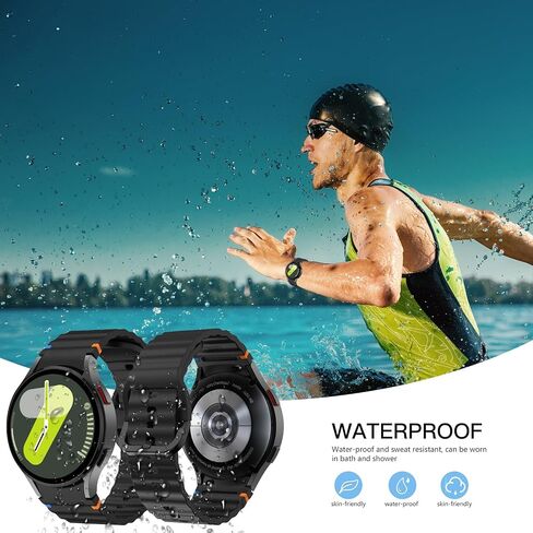 6-Pack Sport Band for Samsung Galaxy Watch 7 Band 40mm 44mm，No Gap Soft Silicone Strap for Galaxy Watch FE 6 5 4 Band 40mm 44mm/Watch 6/4 Classic 47mm 43mm 46mm 42mm/Watch 5 pro 45mm Men Women in Kuwait