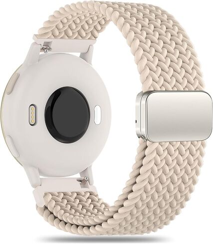 18 ملم مضفر مغناطيسي متوافق مع Garmin Venu 3S 41mm Watch Band/Vivoactive 4S/Venu 2S/Vivomove 3S/Forerunner 255s/Forerunner 265s ، حزام نايلون ناعم ناعم للرياضة. in Kuwait