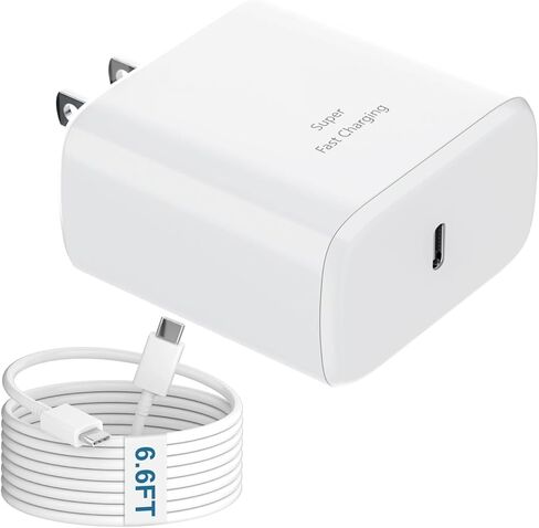 Samsung 45W Super Fast Charger Type C GaN USB C Charger PPS/PD Fast Charging Block & 6.6ft C Cable for Samsung Galaxy S24 Ultra/S24/S24+/S23 Ultra/S23/S23+/S22/S22 Ultra/S22+/Note10/Galaxy Tab, White in Saudi Arabia