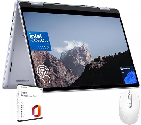 Dell 2024 Inspiron 2-in-1 Laptop ، 14 "FHD + Touchscreen ، Core 7 150U Processor ، 64 GB DDR5 ، 2 TB SSD ، Wi-Fi ، Bluetooth ، Windows 11 Pro ، مع Office 2021 LifeTime License & Accessories in Kuwait