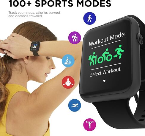 Itouch Air 4 Smartwatch - Tracker للياقة البدنية ، شاشة معدل ضربات القلب ، وجه ساعة تخصيص - نشاط ، تتبع السعرات الحرارية - 100+ أوضاع رياضية - اتصال Bluetooth (متجدد) in Kuwait