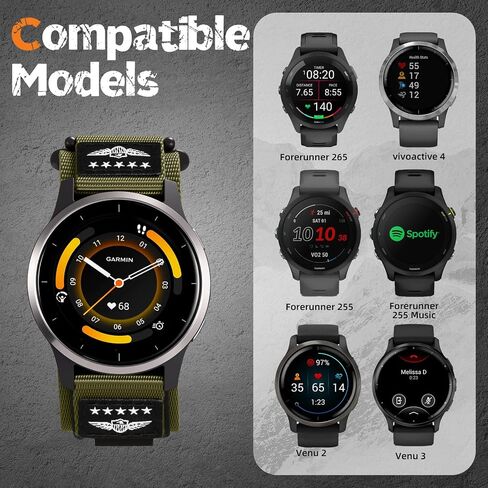 22mm Nylon Quick Release Band for Garmin Venu 3/2 Vivoactive 4 Forerunner in Kuwait