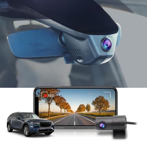FITCAMX Front 4K+الخلفية 1080P CAM CAM لتكييف CAM ل MAZDA CX-90 2023-2025 (HD2-6607 ، SLAINTION) حدد Premium Premium Plus Plus ، Look OEM ، تسجيل حلقة مزدوجة ، WIFI & APP ، وضع وقوف السيارات ، 128 جيجابايت. in Kuwait