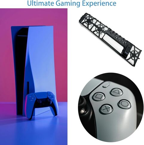 مروحة تبريد 2pcs PS5 مع ضوء RGB ، دليل التبريد Ultra-Quiet 5500 دورة في الدقيقة لـ PlayStation 5 ، متوافق مع PS5 Pro/PS5 Slim (طراز 2025) in Kuwait