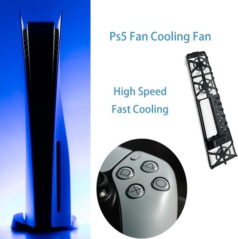 مروحة تبريد 2pcs PS5 مع ضوء RGB ، دليل التبريد Ultra-Quiet 5500 دورة في الدقيقة لـ PlayStation 5 ، متوافق مع PS5 Pro/PS5 Slim (طراز 2025) in Kuwait