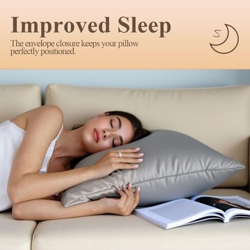 2 Pack Zippered Satin Pillowcase, Luxury and Silky Soft Travel Zip Pillow Cases (Queen, Navy) in Saudi Arabia