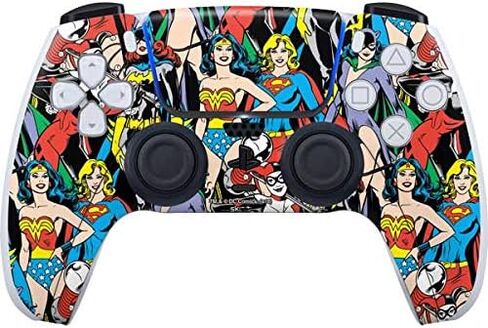 Skinit Decal Gaming Skin Compatible with PS5 Controller - Officially Licensed DC Comics Wonder Woman DC Bombshells Characters Pattern Design in Saudi Arabia