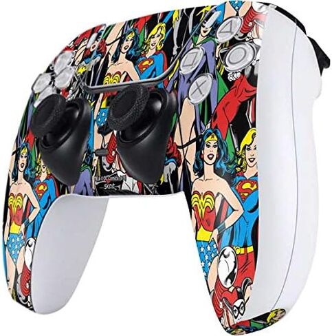 Skinit Decal Gaming Skin Compatible with PS5 Controller - Officially Licensed DC Comics Wonder Woman DC Bombshells Characters Pattern Design in Saudi Arabia