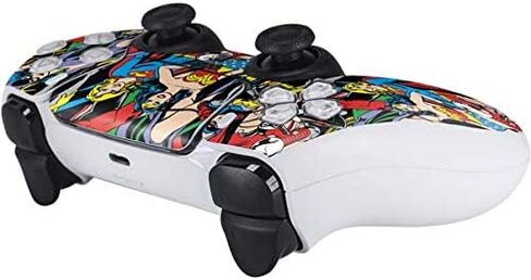 Skinit Decal Gaming Skin Compatible with PS5 Controller - Officially Licensed DC Comics Wonder Woman DC Bombshells Characters Pattern Design in Saudi Arabia