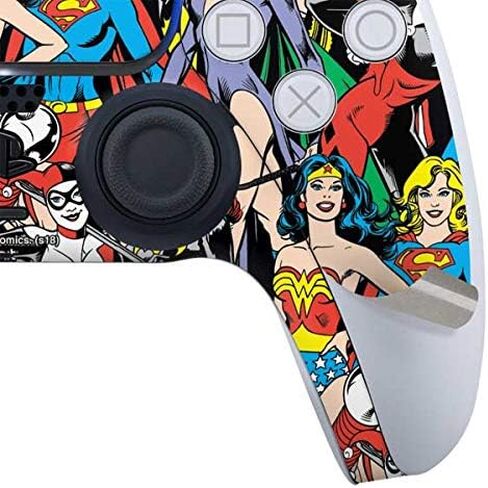 Skinit Decal Gaming Skin Compatible with PS5 Controller - Officially Licensed DC Comics Wonder Woman DC Bombshells Characters Pattern Design in Saudi Arabia