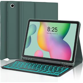 Keyboard Case for Samsung Galaxy Tab S6 Lite 10.4" 2024/2022/2020, Backlit Detachable Bluetooth Keyboard, Smart Folio Cover with S Pen Holder for Tablet S6 Lite SM-P620/P625/P610/P613/P615/P619, Green