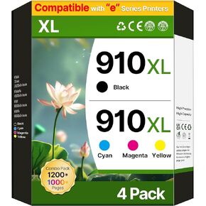 Wiseta 962XL حبر خراطيش حبر لطابعات HP استبدال HP 962XL حبر خراطيش التحرير والسرد حزمة 962XL 962 العمل لـ Officejet 9010 Series Pro 9010 ، 9020 طابعات سلسلة ، Black Cyan Magenta Yellow 4 Pack