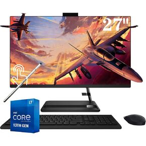 Lenovo IdeaCentre AIO 3 27"" All-in-One Desktop Computer, FHD IPS Touchscreen Display, Core i7-13620H, 64 GB RAM - 2 TB PCIe SSD, Wi-Fi 6, B&O Audio, IR Webcam, Windows 11 Home, Black