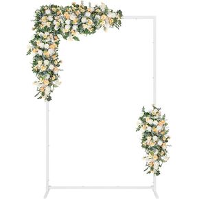 6.6X3.9FT Metal Square Backdrop Stand, Wedding Arches for Ceremony, Square Balloon Arch Stand, Arch Backdrop Stand for Weddings, Birthdays, Party, Garden Decorations, Anniversary, White