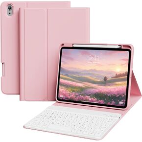 Keyboard Case for iPad Air 11 inch(M3/M2)2025/2024,iPad Air 5th/4th Generation 2022/2020 10.9 inch,Stand Folio Slim Lightweight Cover with Pencil Holder,Detachable Wireless Keyboard(Black)