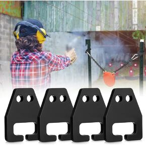 Zonon 4 PCS Fence Post Hanger ، شماعات مستهدفة لإطلاق النار ، يناسب 1.25 "أو 1.33" T-Post ، مصنوعة من مادة AR500 مع طلاء مسحوق ، سلسلة معلقة مزدوجة ، مجموعة مستهدفة أنبوب DIY