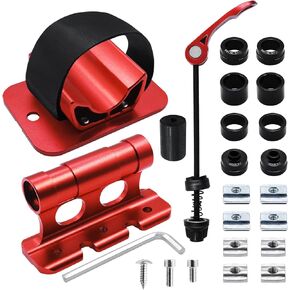 Bike Fork Mount, Car Roof Rack Bike Mount, Aluminum Alloy Bike Fork Mount and Rear Wheel Rack Mount, Red Roof Mount Rack for Securing Bicycles