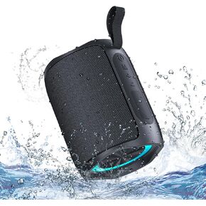 Speaker, Portable Wireless Speaker Waterproof IPX5 Bluetooth 5.3 Speakers Loud Stereo Sound with LED Light TWS Speakers Suitable for Travel, Home and Outdoor Travel, Black(06A)
