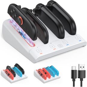 Kinwin Charging Dock for Nintendo Switch 2/1/OLED for Joy-con, Magnetic Charger Station for Joycon 2, Stand Accessory for Switch 2/1/OLED