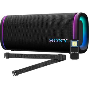 Sony Ult Field 5 Wireless Portable Speaker IP67 BUTTLE 25H BUTTLE (أسود) مع ضوء مقطع قابل لإعادة الشحن (عنصران)