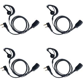 Walkie Talkie Earpiece Headset with MIC PTT for Baofeng UV-5R UV-82 BF-888S NX-1200 NX1300 RT15 RT21 RT22 RT68 H-777S Two Way Radio G Shape,4 Pack