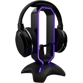 Tilted Nation Gaming Headset Stand | RGB Headphone Stand for Desk with Mouse Bungee and USB Hub (Cool and Clean Setup) Gaming Headset Holder - Perfect Gamer Gift Accessory