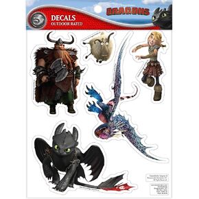 DreamWorks How to Train Your Dragon Decals - Set of 14 Vinyl Stickers Hiccup Hookfang Toothless Astrid Stoick Stormfly for Car Laptop Computer Kids Water Bottle Outdoor Waterproof