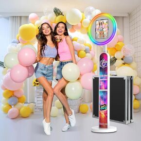 Portable lPad Photo Booth Compatible with Any lPad, Photo Booth Light Box Custom Logo (Logo Customizable)