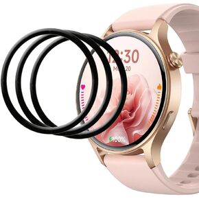 Screen Protector For Fitpolo Smart Watch AR-01 1.3" (3 Pack) Full Coverage 3D Curved Edge Frame Case Friendly HD Clear Film, Compatible With Fitpolo AR-01 1.3" Smartwatch for Women Men