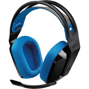 Logitech G G535 LIGHTSPEED Wireless Gaming Headset - Lightweight Over-Ear Headphones, Silent Rotatable Microphone, 33 Hours Battery Life, PC, PS5, PS4, USB-C, Black/Blue