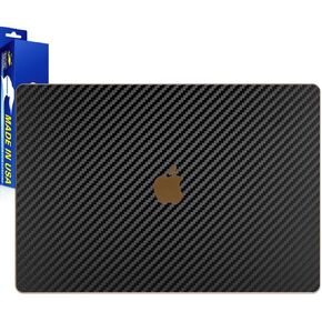 ArmorSuit MilitaryShield Black Carbon Fiber Skin Vinyl Wrap for Apple MacBook Air 13.3" (2020) - Lid