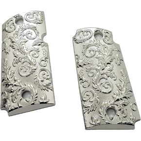 Custom for Kimber Micro 9 mm Metal Grips Scroll Design Micro9 Screws Nickel Plated