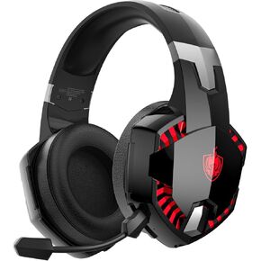 YOTMS PS5 Gaming Headset for PS4, PC, Switch, Wired Gaming Headphones with Mic, Over Ear Bluetooth Headphones only for Phone, Laptop, Tablet (Red)