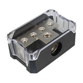 Power Ground Distribution Block 1x0Ga in 4x4ga Out Amp Installation