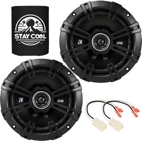 KICKER Speakers 6.5 inch for Jeep Wrangler Unlimited JL/JK 2007-2021 Upgrade Kit - Pair of DS Series with Harness, Coaxial 6 1/2 Car Audio Front Dash or Rear Overhead Speaker DSC650, 43DSC6504