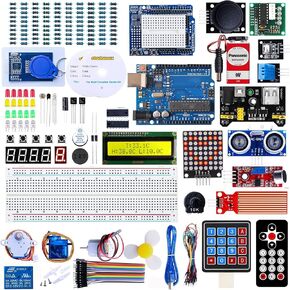 Uno R3 Kit Mega328 Tutorial متوافق مع Arduino IDE 40 في 1 مجموعة هندسة لوحات دائرة إلكترونيات للأطفال والمهندسين ودورات الفيديو 720 بكسل والدعم الفني عبر الإنترنت للمبتدئين