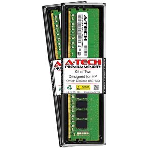 A-Tech 32GB (2 x 16GB) RAM for HP OMEN Desktop 880-130 | DDR4 2666MHz DIMM PC4-21300 288-Pin Non-ECC UDIMM Memory Upgrade Kit