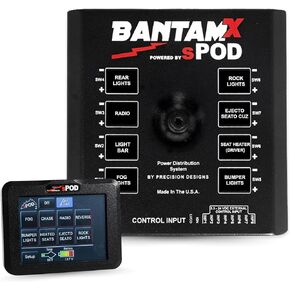 SPOD BantamX 8 Relay Power Control System with Touch Screen Controller and Integrated Bluetooth for Off-Road 4x4, Trucks - USA 5-Year Warranty (Universal Fit; 36" Battery Cable)