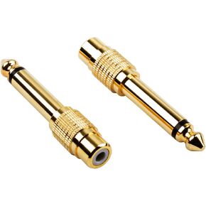 yinyu RCA to 1/4 Jack Audio Adapter, Gold Plated Pure Copper RCA Female to 6.35mm Jack TS Mono Audio Adapter - 2 Pack