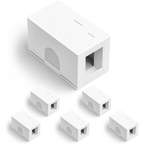 1-Port Keystone Jack Surface Mount Box for UTP Cat6/Cat5e/Cat5 RJ45 keystone Jack, rj45 Surface Mount Box for STP Cat7/Cat6A RJ45 keystone Jack White, 6-Pack
