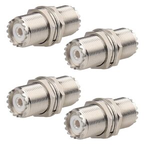 4 Pack UHF PL259 Connector Adapter UHF SO239 Female to Female Bulkhead Coax Connector 50 Ohm SO-239 PL-259 RF Coaxial Cable Adapter