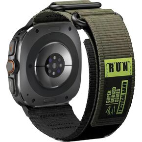 Rugged Nylon for Galaxy Watch 7 Ultra Bands 47mm, Adjustable Velcro Nylon Strap for Samsung Watch Ultra Band with Double Loop Buckle Compatible with Galaxy Ultra Watch Band for Men/Women