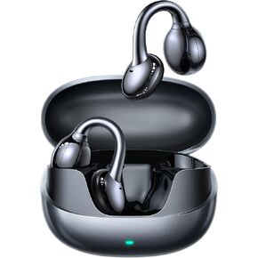 Joyroom OE3 Clip-on Earbuds ، سماعات أذن الأذن المفتوحة اللاسلكية مع التعرف التلقائي L-R ، والتحكم في الصنبور Omni ، والصوت الغامرة ، وتناسب 4.9G الخفيف للغاية ، مريح للتدريبات والاستخدام اليومي （أسود）