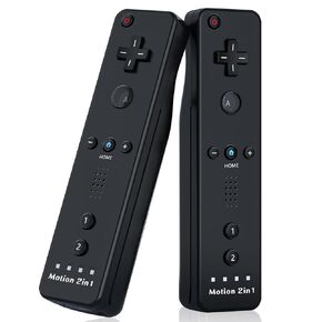 Gamrombo Motion Plus Wii Controller 2 Pack, Wii Remote Controller, with Silicone Case and Wrist Strap, Wii Remotes for Nintendo Wii/Wii U with Motion Plus, Dual Vibration