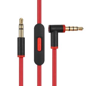3.5mm Replacement Audio Cable for Beats Headphones - Compatible with Solo Pro/Studio/Executive/Mixr, Detox & Pill - in-Line Mic & Volume Control (Black)