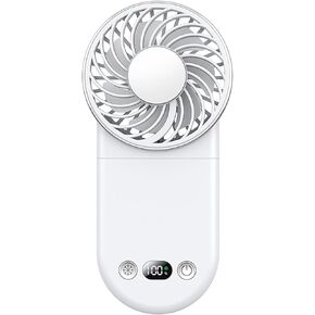 Portable Mini Handheld Fan with Active Cooling Technology, Small Hand Fan for Travel, Instant Ice-Compress Face Fan, Personal Lash Fan for Make Up Skincare, Rechargeable, White