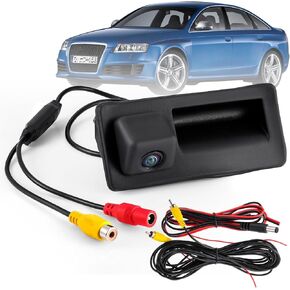 HD 720P Backup Camera,Reverse Rear View Camera Fit for Audi A4L A5 A3 Q3 Q5 RS6 Fit for VW Passat Tiguan Jetta Sharan Touareg Lavida Skoda, Car Rear View Trunk Handle Camera