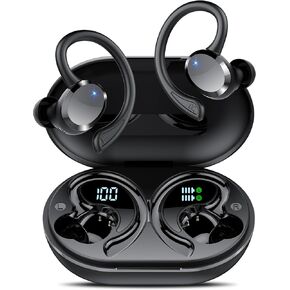Ear buds Wireless Bluetooth Earbuds, Bluetooth 5.4 Headphones 68hrs Playtime Sport Earphones with LED Display ENC Noise Cancelling Mic, IPX7 Waterproof Earbuds with Hook for Sports/Workout/Running