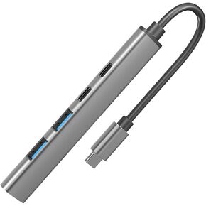 USB C Hub 5 في 1 النوع C إلى منافذ USB متعددة لجهاز الكمبيوتر المحمول ، الكمبيوتر اللوحي ، الهاتف المحمول PD60W شحن سريع 5 جيجابت في الثانية